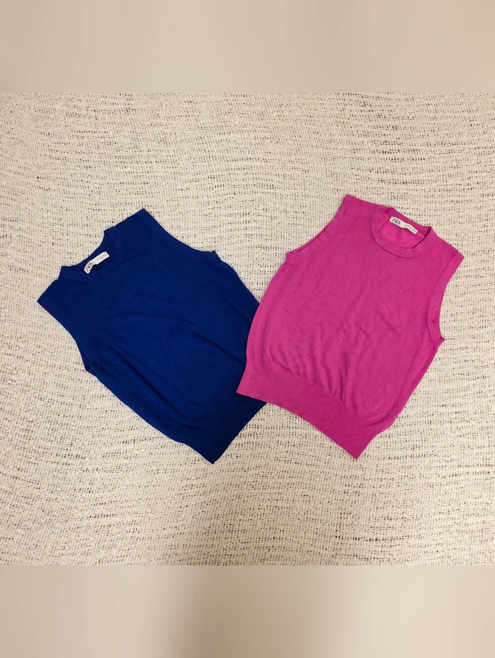 Zara Kids Sleeveless Knit Top - Pink& Royal Blue